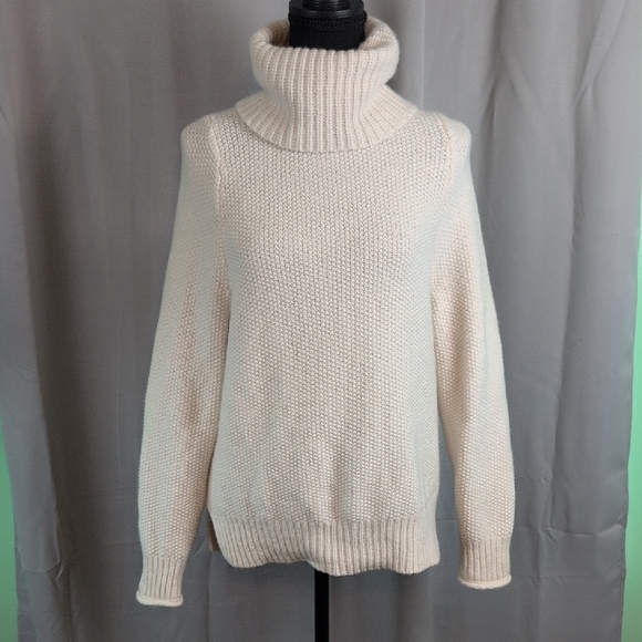 Madewell Cream Turtleneck Sweater with Chunky Knit - Picture 1 of 9